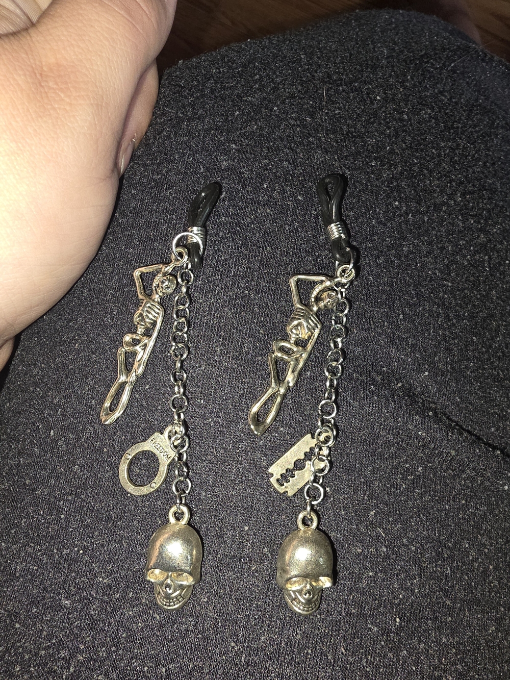 Silver-Tone Skull & Charm Eyeglass Chain for Women